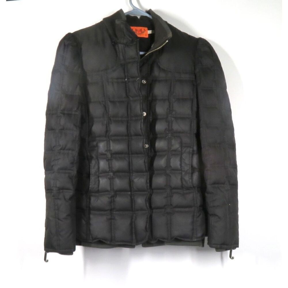 Juicy Couture Black Down Puffer Coat Vintage Women Size Small Great Jacket!